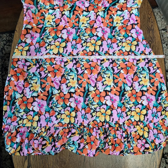 SHEIN Curve Plus Size Allover Floral Print Bell Sleeve Dress Size Women 2X NEW - Picture 7 of 10